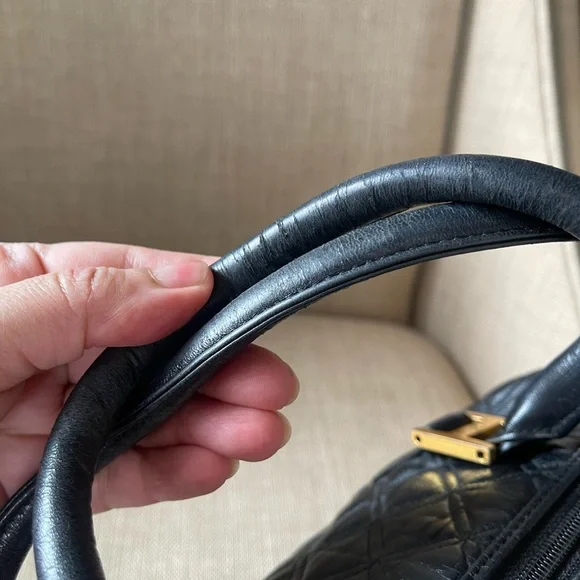 MCM Black Quilted Satchel with Elegant Design - Picture 10 of 16